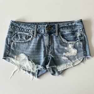 American Eagle Outfitters Distressed Denim Mini Jean Shorts Size 6